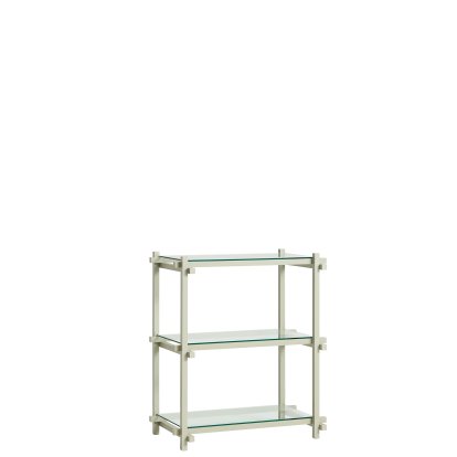 Woody Shelf, H 85,5 cm x W 75,5 cm, Smokey grey / glass