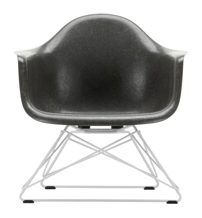Eames Fiberglass Armchair LAR, Eames elephant hide grey, White
