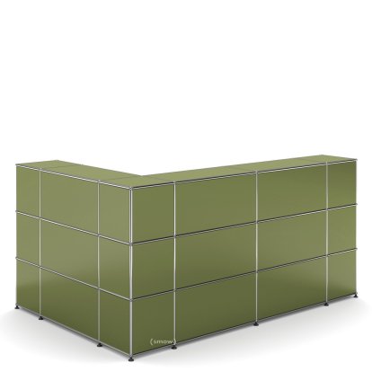 USM Haller Counter Type 4, Olive green RAL 6003, Corner closed