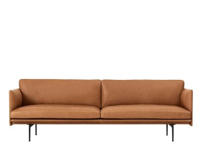 Outline Sofa, 3 Seater, Leather cognac