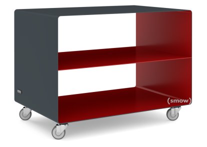 Trolley R 103, Bicoloured, Anthracite grey (RAL 7016) - Ruby red (RAL 3003), Industrial castors