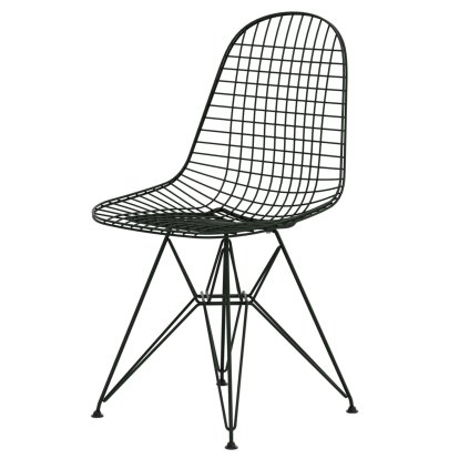 Wire Chair DKR , Powder-coated dark green, Without upholstery, Without coshion cover