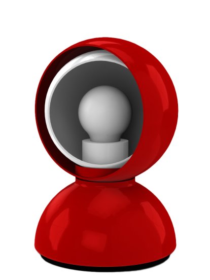 Eclisse Table Lamp, Red