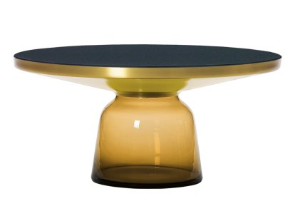 Bell Coffee Table, Brass with clear varnish, Amber orange