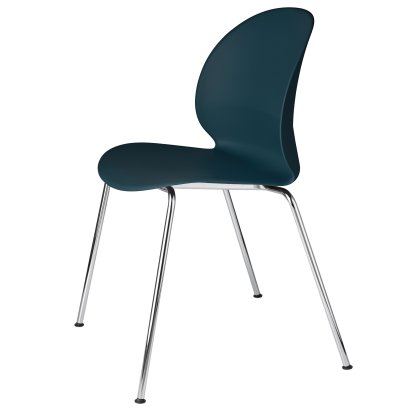N02 Chair, Dark blue, Chrome