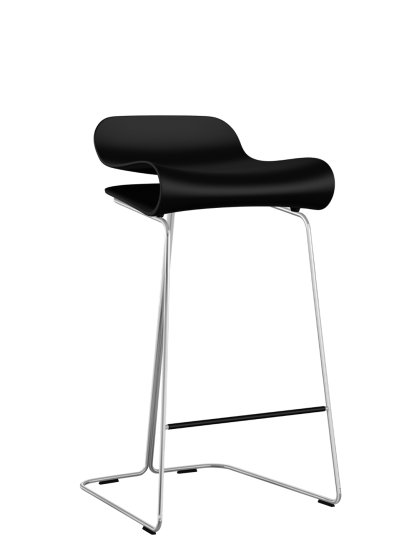 BCN Bar Stool, black, Chrome-plated Steel, Kitchen version: 67 cm