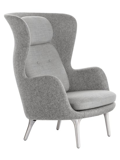 Ro Lounge Chair, Light grey, Without footstool