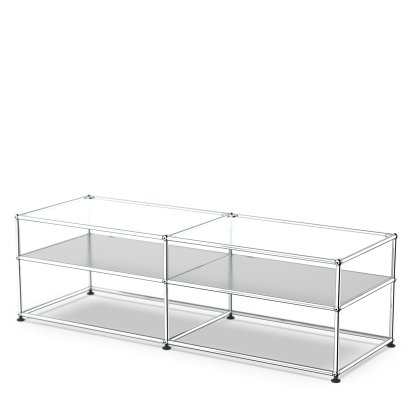USM Haller Side Table Type 1, Glass, USM matte silver