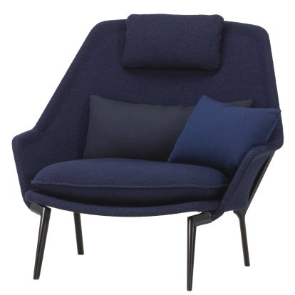 Slow Chair, Base powder-coated black, Dark blue