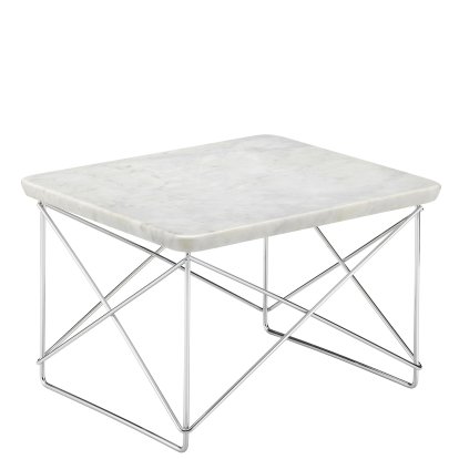 Occasional Table LTR , Marble Carrara, Polished chrome