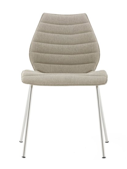 Maui Soft Trevira Chair, Beige, Chrome