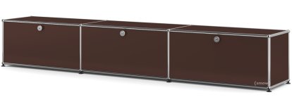 USM Haller Lowboard XL, Customisable, USM brown, With 3 drop-down doors, 35 cm