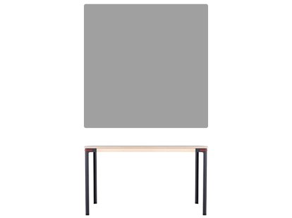 Seiltänzer Table, 75 x 120 x 120 cm, Linoleum grey, Red