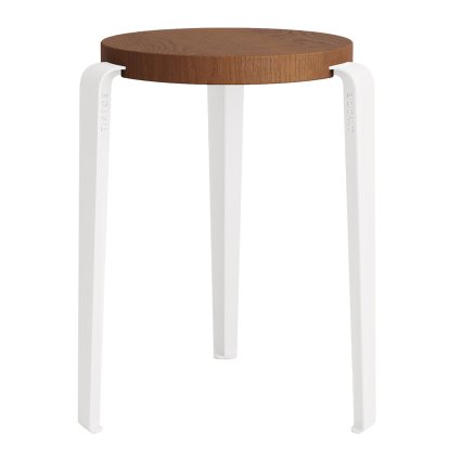 Lou Stool, Solid Wood, Tinted oak, Cloudy white