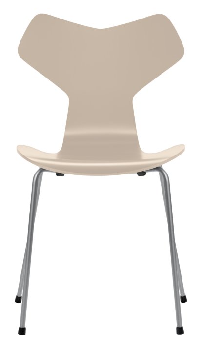 Grand Prix 3130 Chair, Lacquer, Light beige, Silver grey