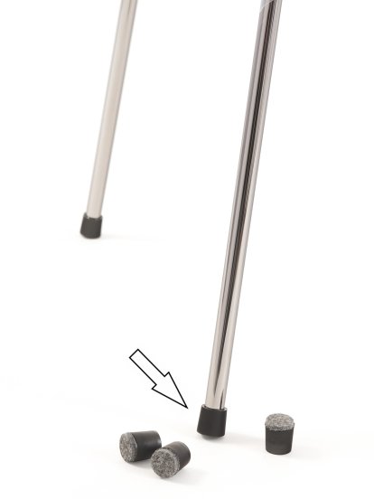 Glides for Fritz Hansen Chairs (Set of 4), Pads for carpet, black