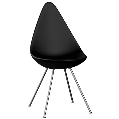 Drop Chair, Black, Chrome