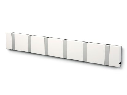 Knax, 6 hooks, Aluminium, MDF white lacquered