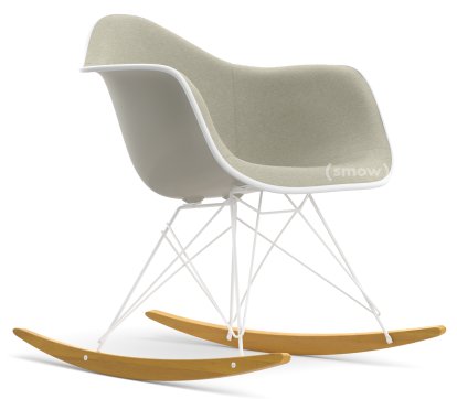Eames Plastic Armchair RE RAR with Upholstery, Pebble, With full upholstery, Warm grey / ivory, White, White/yellowish maple