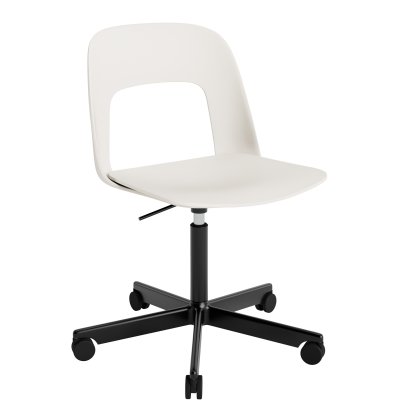 Layout 141 Swivel Chair, Cream white, Black powder coated aluminium