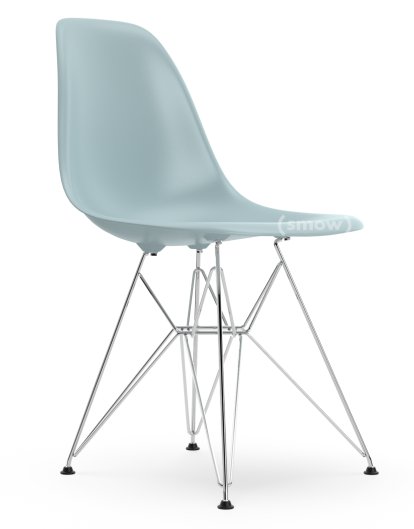 Eames Plastic Side Chair RE DSR, Ice grey, Without upholstery, Without upholstery, Standard version - 43 cm, Chrome-plated