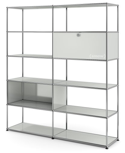 USM Haller Living Room Shelf L, Light grey RAL 7035