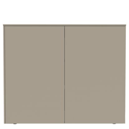 Aventa Sideboard with Doors, 120 cm, 4 Height grids, Melamine stone grey, Plastic glide