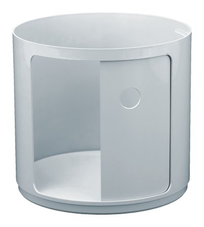 Large Round Componibili Container Element, Silver