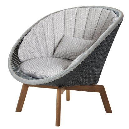 Peacock Lounge Chair, Small flat Weave - Grey / light grey, Focus - Light grey
