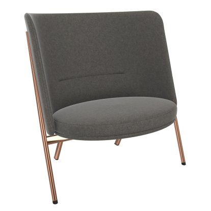 D70 Lounge Chair, Fabric cavalry cloth - silver grey, Copper