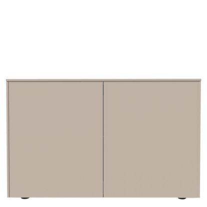 Aventa Sideboard with Doors, 120 cm, 3 Height grids, Melamine cashmere grey, Plastic glide