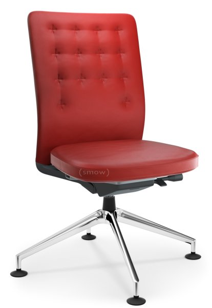 ID Trim Conference, Without lumbar support, Without armrests, Basic dark, Seat and back, leather, Red