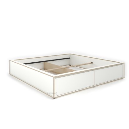 Spaze Bed, 200 x 200, Without headboard, without, CPL white