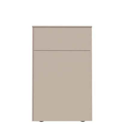 Aventa Sideboard with Door and Drawer, 60 cm, 4 Height grids, Melamine cashmere grey, Plastic glide