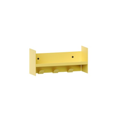Pli Wall Shelf Slim, 30 cm, Naples yellow, With hooks