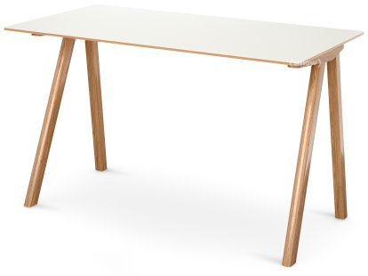 Copenhague Desk CPH90, Lacquered oak, Linoleum off-white