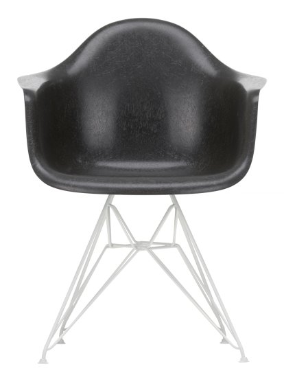Eames Fiberglass Armchair DAR, Eames elephant hide grey, White