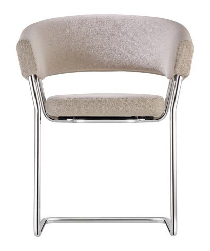 D9 Armchair, Fabric Vidar 323 - sand, Chrome-plated steel tubing, Plastic glides