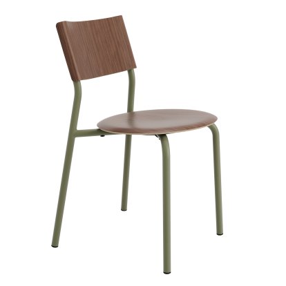 SSD Chair, Metal/Wood, Walnut, Khaki green