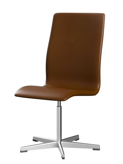 Oxford Office Swivel Chair, Without armrests, Middle-high back, Fixed base, Soft leather, Walnut