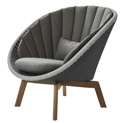 Peacock Lounge Chair, Small flat Weave - Grey / light grey, Natté - Taupe