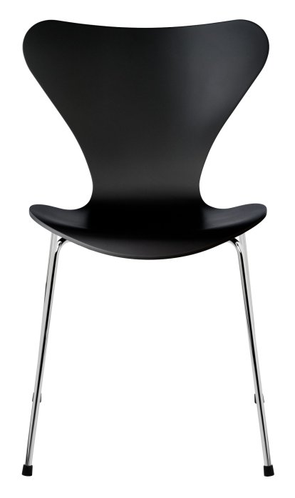 Series 7 Chair 3107, Lacquer, Black, Chrome