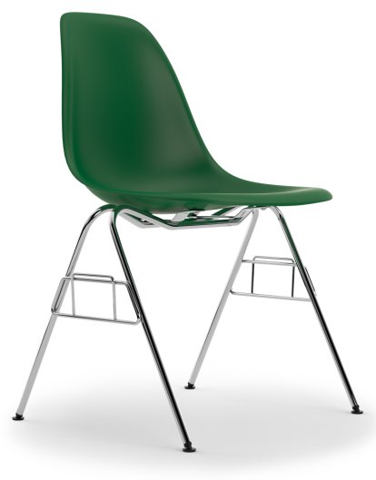 Eames Plastic Side Chair DSS / DSS-N, Emerald, Without upholstery, Without upholstery, Without linking element (DSS-N)
