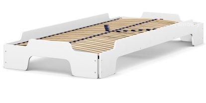 Rolf Heide Stacking Bed Comfort, 100 x 200, White lacquered, Solid wood frame