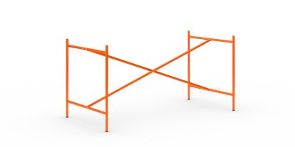 Eiermann 2 Table Frame , Luminous orange, Vertical,  centred, 135 x 66 cm, Without extension (height 66 cm)