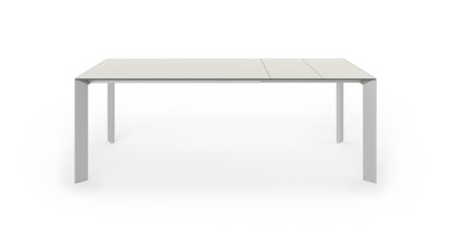 Nori dining table, Laminate sand grey, L 139-214 x W 90 cm, Anodised Aluminium