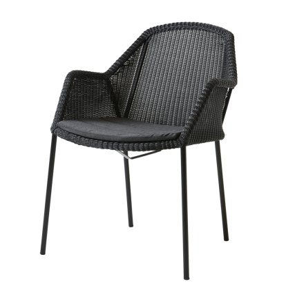 Breeze Chair, Black, With seat cushion, Natté - Black