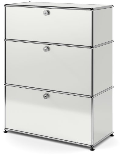 USM Haller Storage Unit with 3 Drawers, H 95 + 4 x W 75 x D 35 cm, Light grey RAL 7035