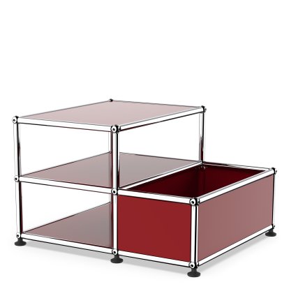 USM Haller side table with storage container, USM ruby red