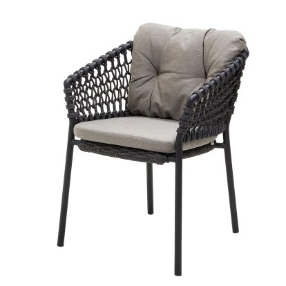 Ocean Chair, Open soft Rope – Dark grey, Natté - Taupe